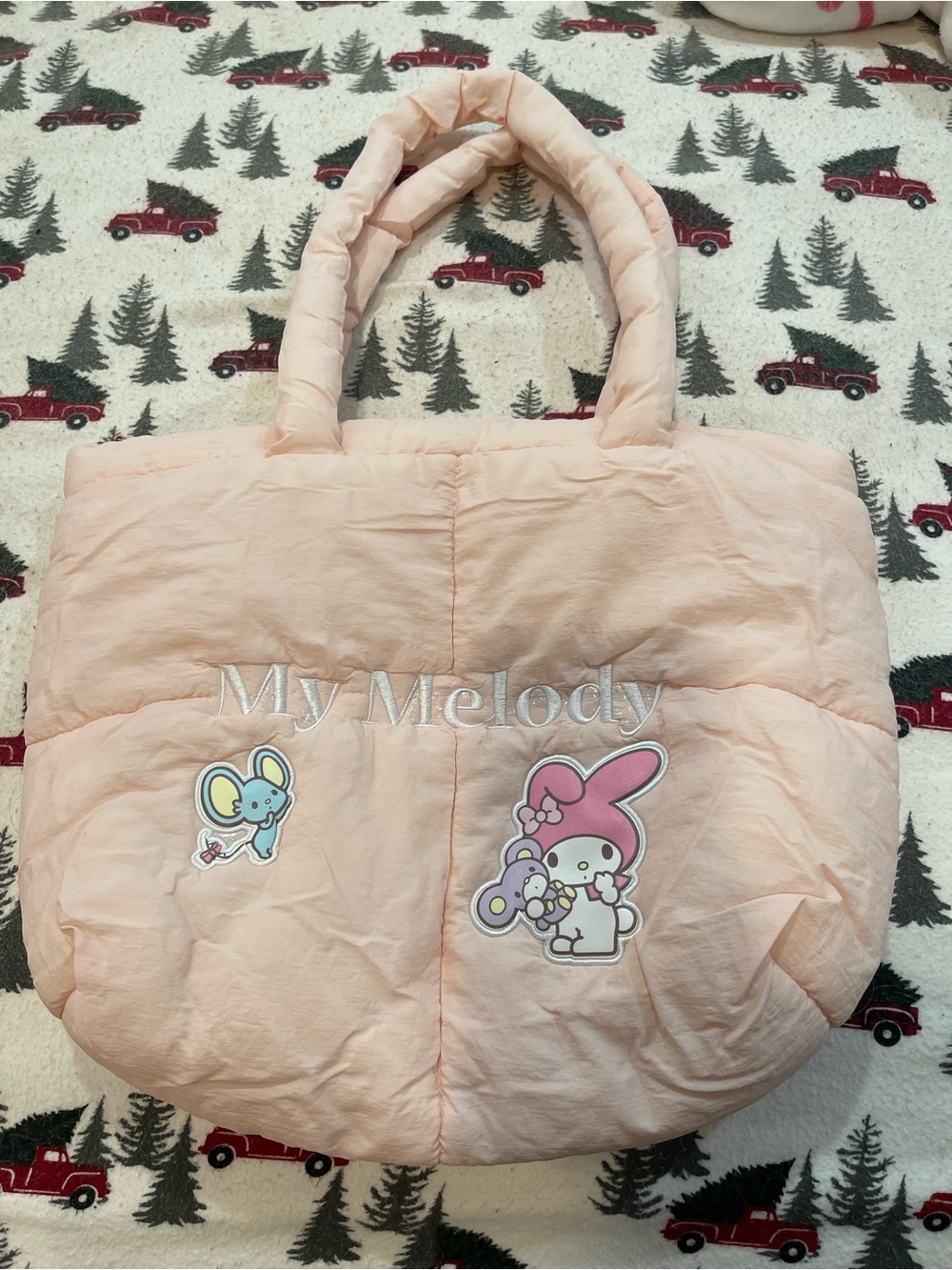 Pink Quilted Tote Bag